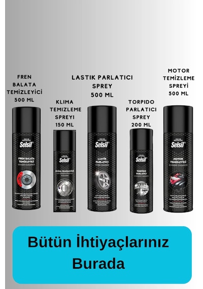 Oto Bakım Temizlik Seti Lastik Parlatıcı Uyumlu Torpido Parlatıcı Klima Temizleme Araç Temizleme Seti