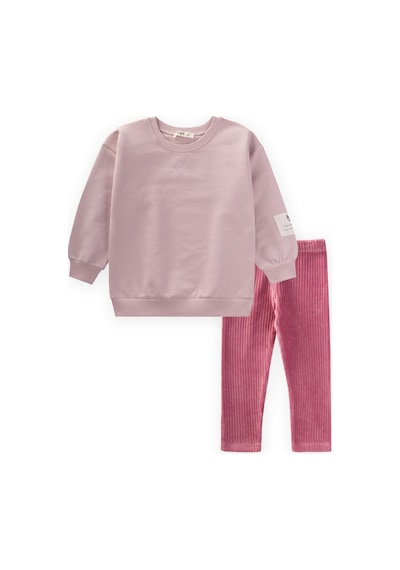 Cigit Sweatshirt Takım 2-10 Yaş Pudra Pembe Pudra