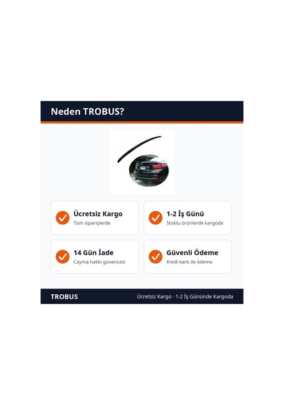 Trobus Oto Bagaj Spoiler Çıtası Parlak Siyah 115 Cm