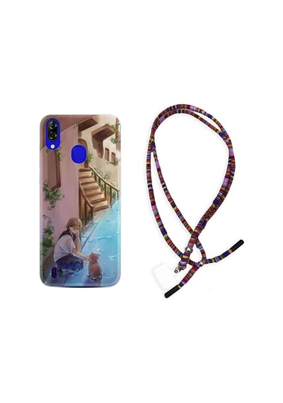 Reeder P13 Blue Kılıf Rasta Boyun Askılı Cat And Girl 1808