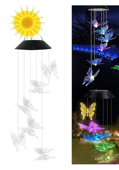 Greentech Güneş Enerjili Renk Geçişli Kristal Kelebek Aydınlatma / GT-SL08