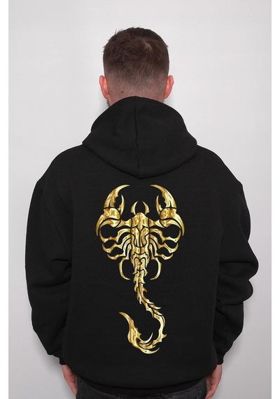 Baskwear Akrep Scorpions Zehirli Iğne Sweatshirt Unisex Kapüşonlu Hoodie SIYAH