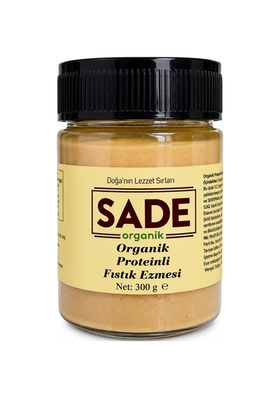 Sade Organik Proteinli Fıstık Ezmesi 300 Gr