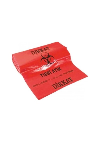 Florex 575 Gram Tıbbı Atık Baskılı Orta Boy ( 55X60 Cm ) Çöp Poşeti 20 Rulo 25*20=500 Adet