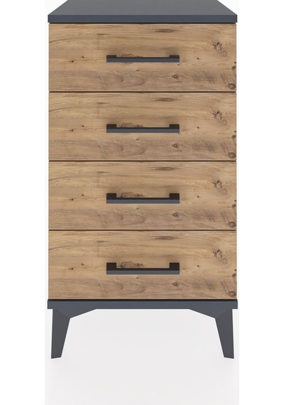 Arges Komodin 2 Raflı Tek Kapaklı 44x30x80 Antrasit-çam Antrasit