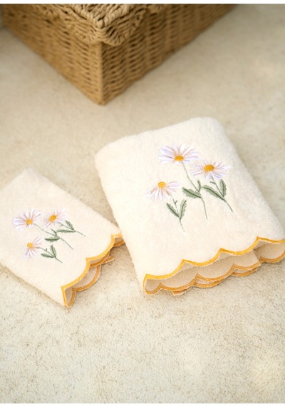 Bella Maison Daisy Scallop Kenar El Havlusu Bej 30x50 Cm Bej