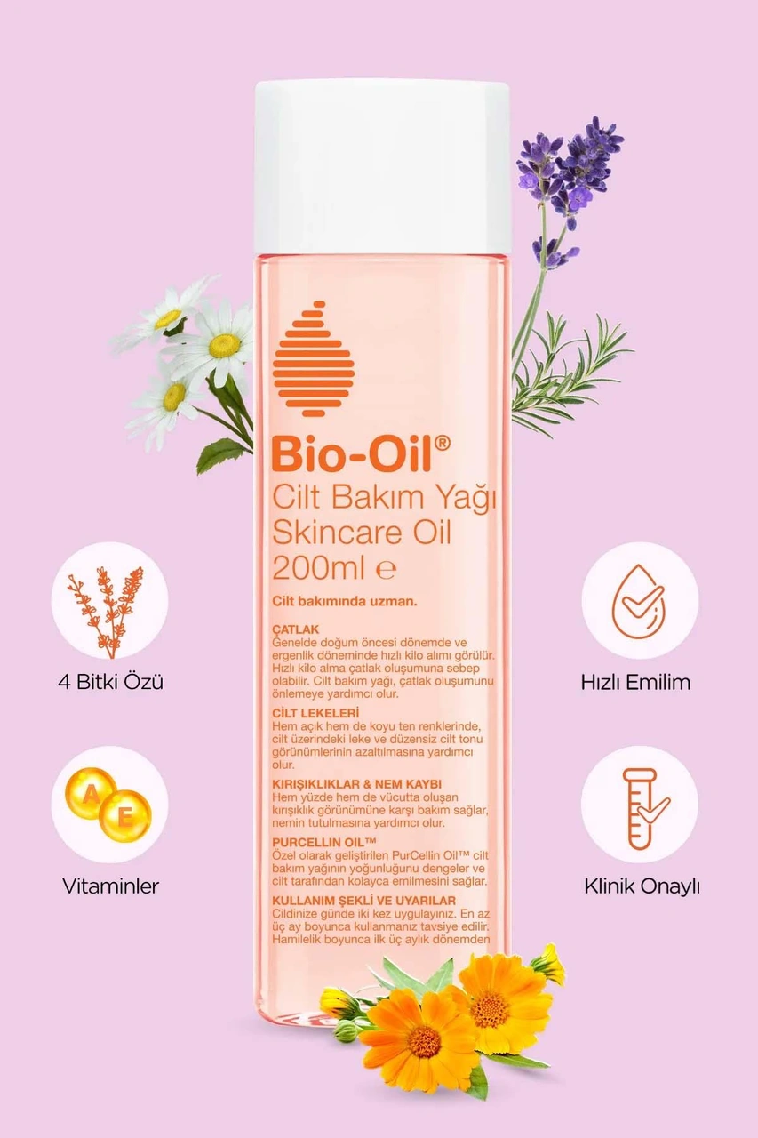 Bio-oil Çatlak Karşıtı & Leke Karşıtı Nemlendirici Cilt Bakım Yağı-Çanta Hediyeli