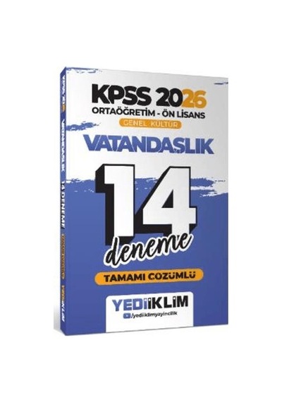 Kpss Vatandaşlık Ortaöğretim Ön Lisans Genel Kültür Tamamı Çözümlü 14 Deneme 2026