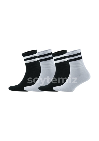 Vaccino Unısex Çizgili Coton Spor Çorap 4 Lü Diğer