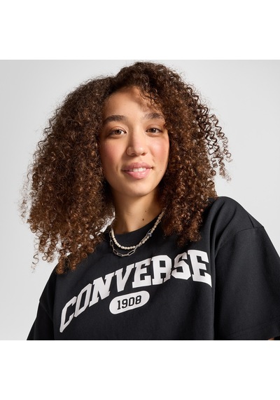 Converse Sporty Cropped Kadın Siyah T-shirt