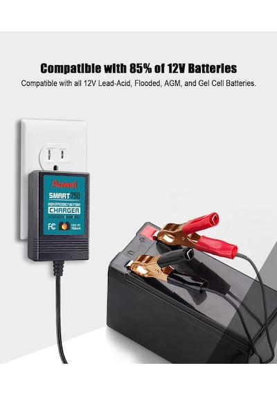 Tr Akıllı Şarj Cihazı 12 V 750 Ma Tam Otomatik Akü Şarj Cihazı/araba, Motosiklet, Atv, Utv İçin Bakım Cihazı