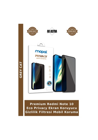Premium Redmi Note 10 Eco Privacy Ekran Koruyucu Gizlilik Filtresi Mobil Koruma