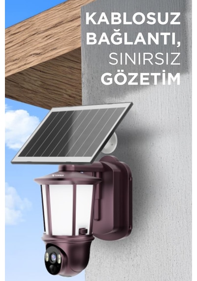 Torima CMR29 Şarjlı Duvar Lambası Görünümlü Dış Mekan Kamerası Akıllı Ip Güneş Enerjili Kamera
