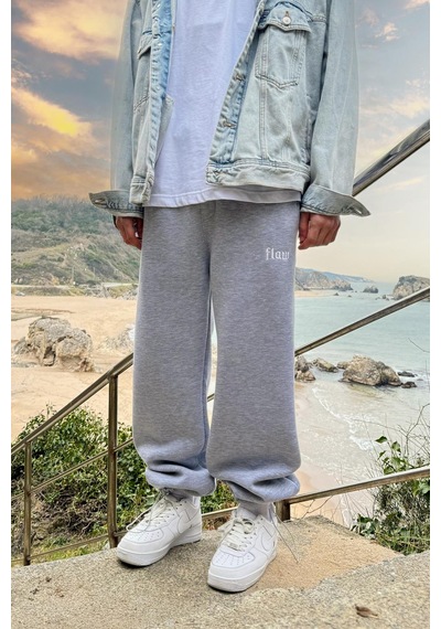 Flaw Atelıer Flaw Atelier Baggy Eşofman Altı Gri Melanj-16511 Gri Melanj