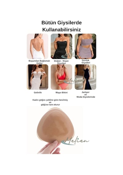Ten Yapışkanlı Ekstra Push Up Mayo Abiye Elbise Sütyen Gelinlik Göğüs Dolgunlaştırıcı Kaldırıcı Pedi
