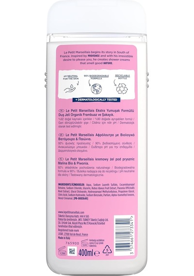 Le Petit Marseillais Frambuaz Ve Şakayık Duş Jeli 400 Ml Sku: Smg8690010423931 Diğer