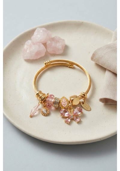 Pembe Model Charmlı Bileklik Tj-bb8744 Altın - Çok Renkli
