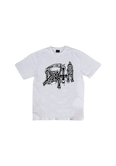 Stoned&Fame Unisex Beyaz Death Tişört Baskılı T-shirt Beyaz