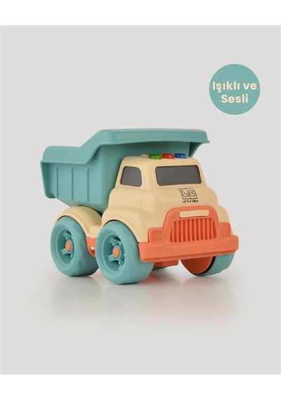 Bej Sesli Ve Işıklı Minik Kamyon