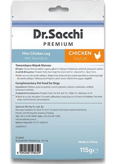 Dr.sacchi Premium Mini Tavuk Butlu Tahılsız Köpek Ödülü 115 Gr 109-30004.01