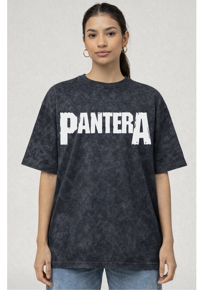 Pantera Rock Metal Müzik Grubu Sırt Baskılı Unisex Oversize Eskit Siyah