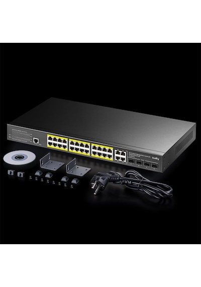 Cudy GS2028PS4 4combo 1konson 24 Port Gigabit 400 W Poe Yönetilebilir Metal Rack Mount Switch