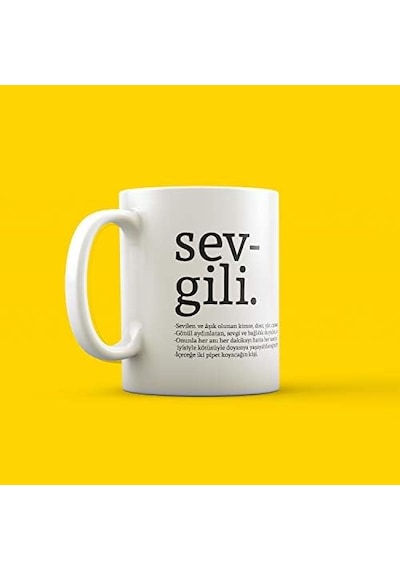 Sevgili Kelime Anlamlı Hediyelik Kupa Bardak Acı Kahve