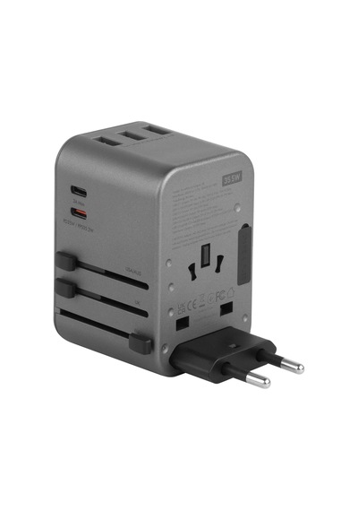 Travelworld 35 Universal 35w Type-c 15w Type-c Ve 12w Usb Çıkışlı Pd Hızlı Şarj Aleti - Koyu Gri