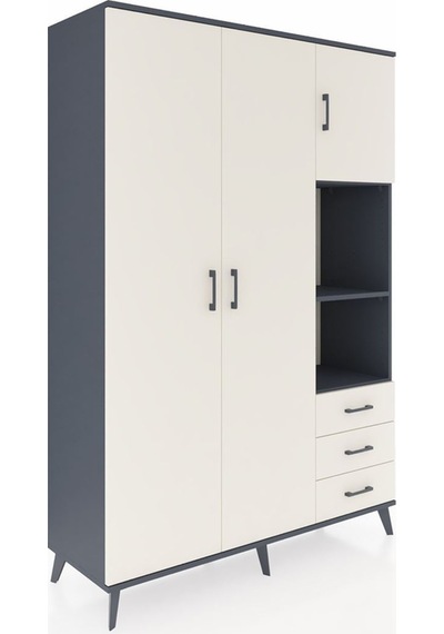 Hyperion Dolap 5 Raflı 3 Çekmeceli Tek Askılı 132x44x195 Antrasit-aytaşı/aytaşı Aytası/aytası Hyperion Dolap 5 Raflı 3 Çekmeceli Tek Askılı 132x44x195 Antrasit-aytaşı/aytaşı Aytası/aytası