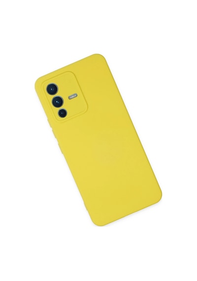 Cosmotex Newface Vivo V23 5g Kılıf Nano İçi Kadife Silikon - Sarı