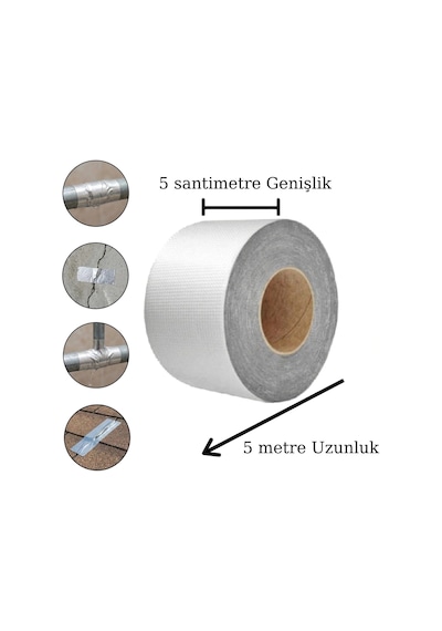 Ultra Dayanıklı Su Geçirmez Yapışkan Bant Folyo 5 Cm Çatı Onarıcı