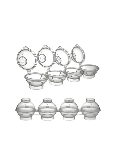 2'li Set 4'lü Küre Buz Topu Kalıbı Yuvarlak İçecek Buz Topu Dondurucu Buzluk Saklama Kabı Bhl Plasti Diğer