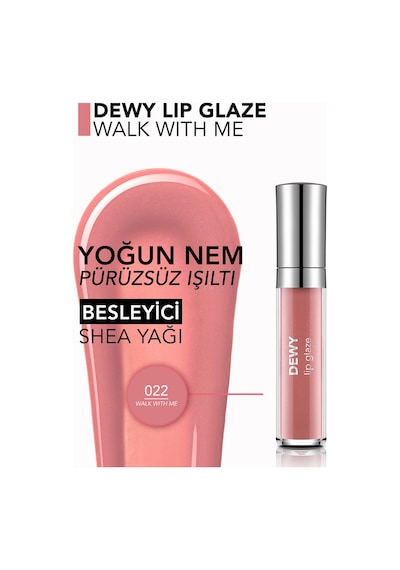 Flormar Besleyici Dudak Parlatıcısı - Dewy Lip Glaze - 022 Walk With Me-8682536069403