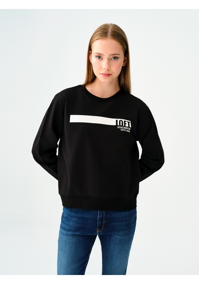 Regular Fit Kadın Sweatshirt Siyah