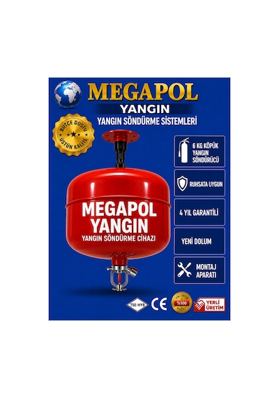 6 Kg Tavan Tipi Springli Tayfun Söndürme, Springli Yangın Söndürme, Spring Yangın Söndürücü, Springli Yangın Tüpü