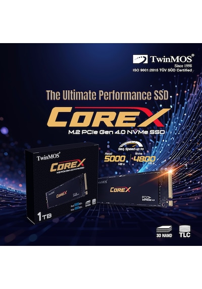 Twinmos 1tb Corex Nvme Gen4 M.2 Ssd 5000mb Okuma / 4800mb Yazma Nvcx1tbg42280