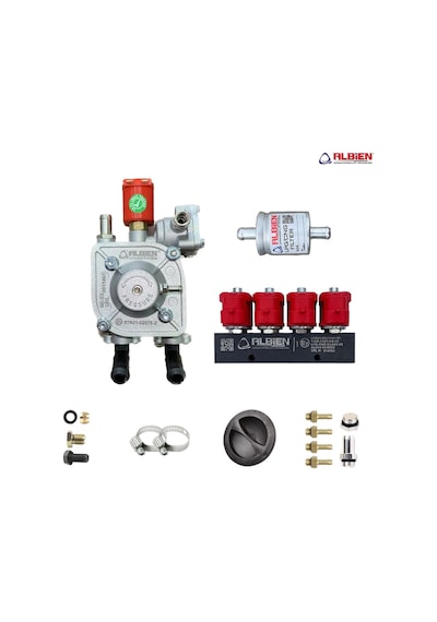 Atiker Uyumlu Gaz Kesicili Sıralı Sistem Regülatör 110kw + Albien Lpg Enjektör 4 Silindir 3 Ohm