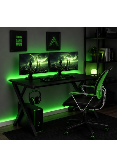 Rgb Led Aydınlatmalı Oyuncu Ve Çalışma Masası Kumandalı 7 Renk Işıklı Bilgisayar Masası Mat Siyah Rgb Led Aydınlatmalı Oyuncu Ve Çalışma Masası Kumandalı 7 Renk Işıklı Bilgisayar Masası Mat Siyah