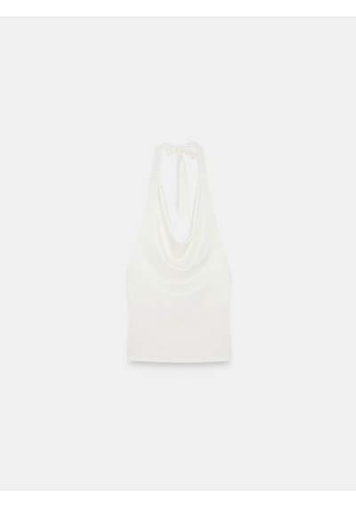 Dilvin 32973 Degaje Yaka Top-ekru