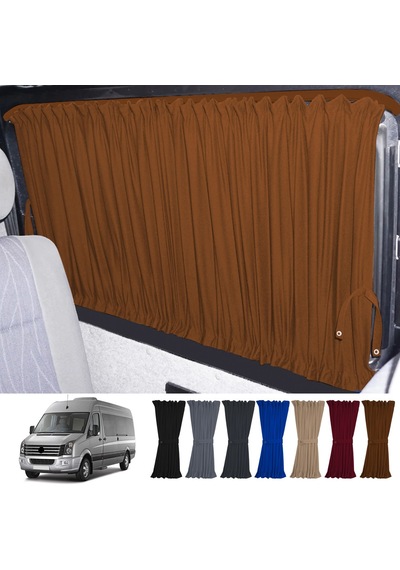 Pandami Volkswagen Crafter 1.nesil Orta Şase 2006-2016 Uyumlu Taba Raylı Oto Perde Takımı