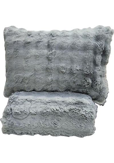Comfort Yorgan Seti Çift Kişilik Puff Loria Gri