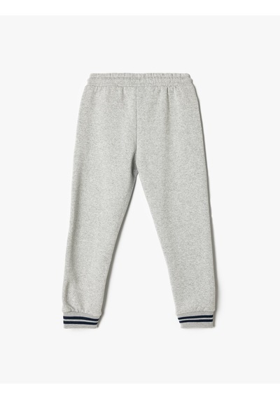 Koton Jogger Eşofman Altı Beli Bağlamalı Baskı Detaylı Cepli Şardonlu Gri 5wkb40056tk Gri