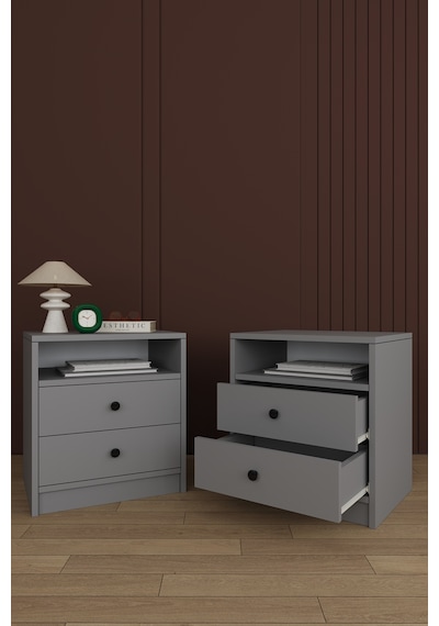 Asra Trend Yatak Odası Takımı 5 Parça %100 Mdf Gardırop Şifonyer Makyaj Masası Komodin Ytk02