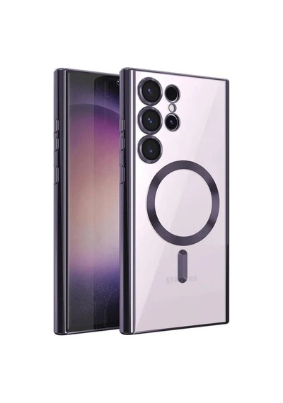 Galaxy Uyumlu S23 Ultra Kılıf Kross Magneticsafe Kapak -  Mor