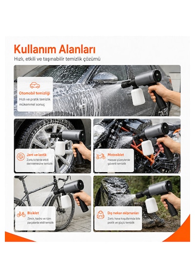 Katlanabilir Kablosuz Basınçlı Araç Yıkama Makinesi 1 Adet