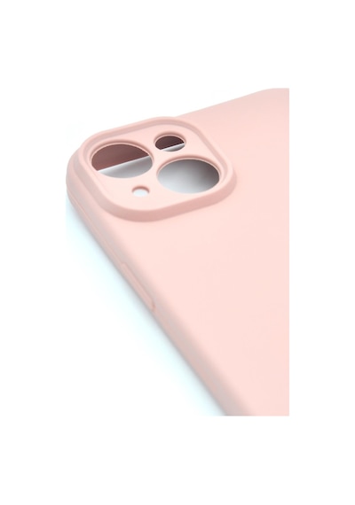 Apple Uyumlu iPhone 15 Düz Renk Esnek Yumuşak Silikon Kılıf Rubber Pembe