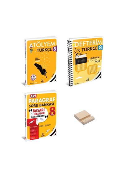 Lgs 8. Sınıf Türkçe Ve Paragraf Atölyem-defterim 3lü Set + Telefon Standı