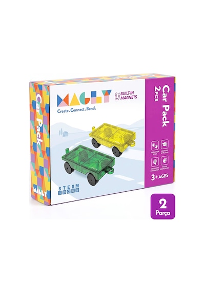 Magly Magnetic Cars Manyetik Araç Oyun Seti - Manyetik Yapı Blokları Araba Eklentisi