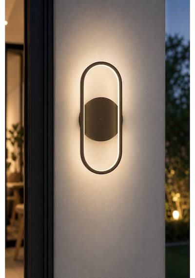 Zzez Aplik Modern Tasarım Kahverengi - Gün Işığı Ledli Banyo - Mutfak - Salon Led Duvar Aplik