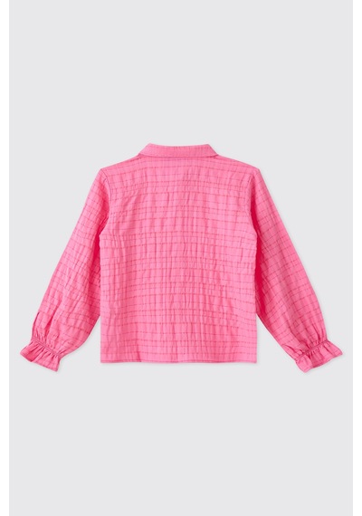 Panço Kız Çocuk Pembe Gömlek 2611gk06056